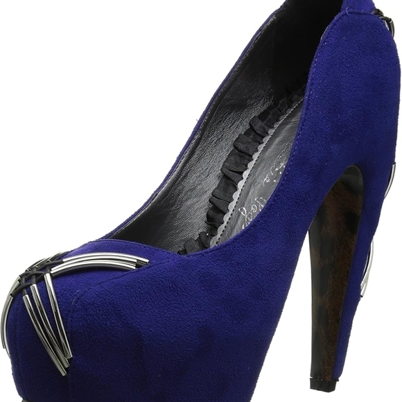 Bettie Page Blue Platform Heels - Picture 9 of 11